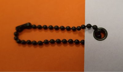 Pre-Cut Steel Ball Chain & Connector Ø2.4mm Black Pack of 100