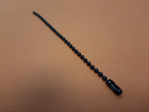 Pre-Cut Steel Ball Chain & Connector Ø2.4mm Black Pack of 1000