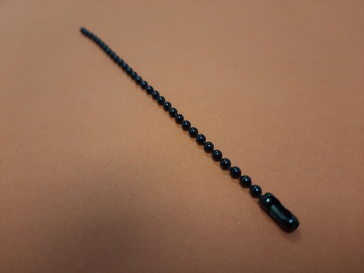 Pre-Cut Steel Ball Chain & Connector Ø2.4mm Black Pack of 100 - Click Image to Close