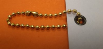 Pre-Cut Steel Ball Chain & Connector Ø2.4mm Brass Pack of 100